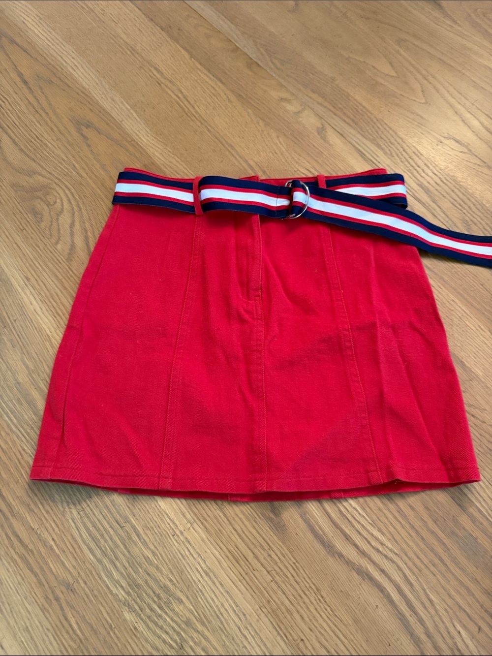 Forever 21 Red Women's Mini Skirt with Striped Belt